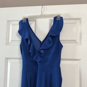 Elegant Blue Ruffle Dress